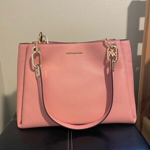 Michael Kors Coral Pink Pebbled Leather Shoulder Bag